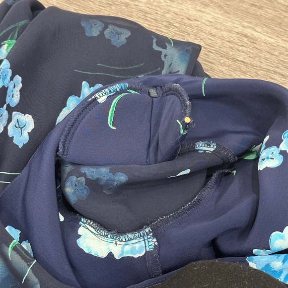 VTG 90s Jessica Howard Navy Blue Floral Chiffon Shift Dress Fairy Cottage Small - Picture 7 of 9
